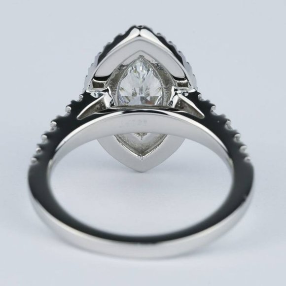 1.50CT Double Halo Marquise Lab Grown Diamond Ring - Picture 5 of 7